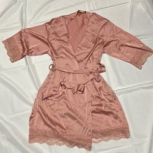 Pink Satin Robe